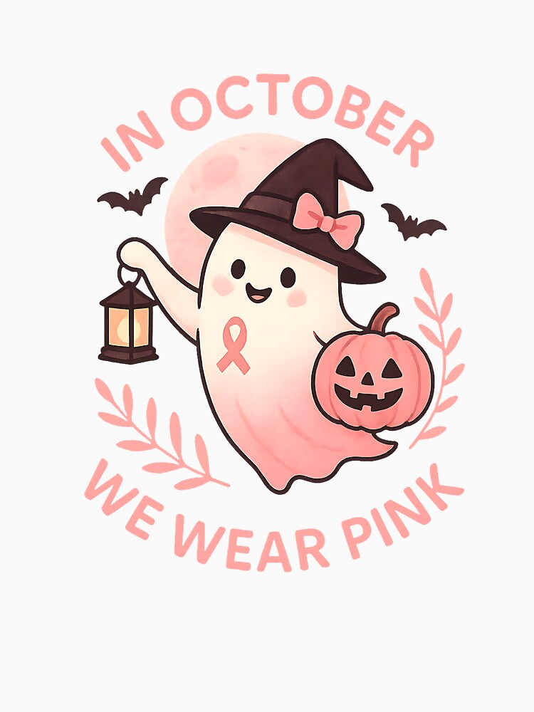In October We Wear Pink Breast Cancer Awareness Halloween by TalalosART