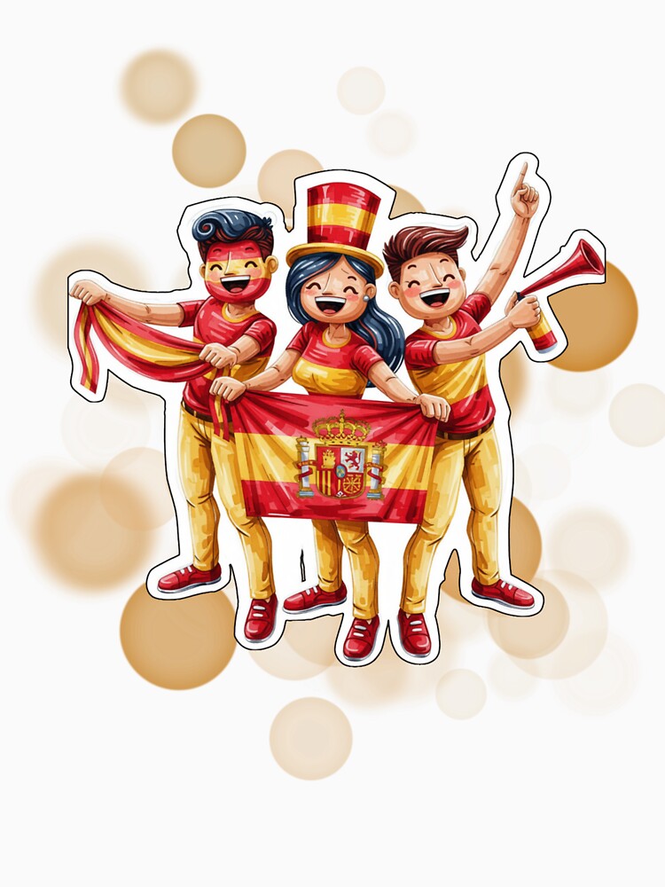 Spain Football Fans Holding Spanish Flag Soccer Supporters Design by iamKRUK