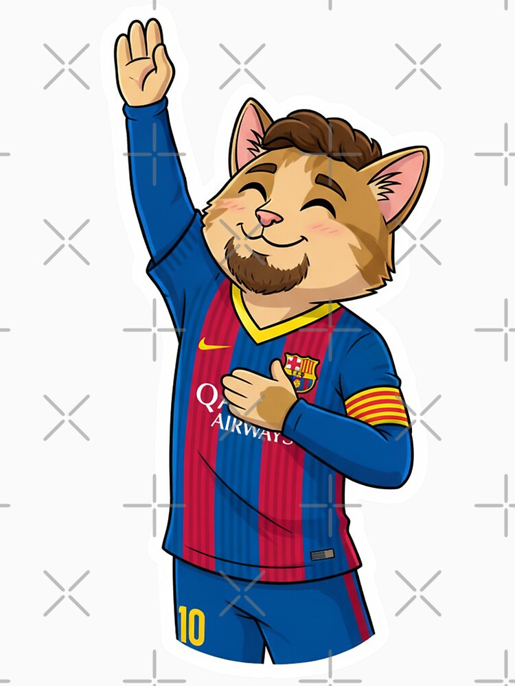 Fcb - Fc Barcelona | Cute Cat Messi with Jersey Barcelona by ArsyArt