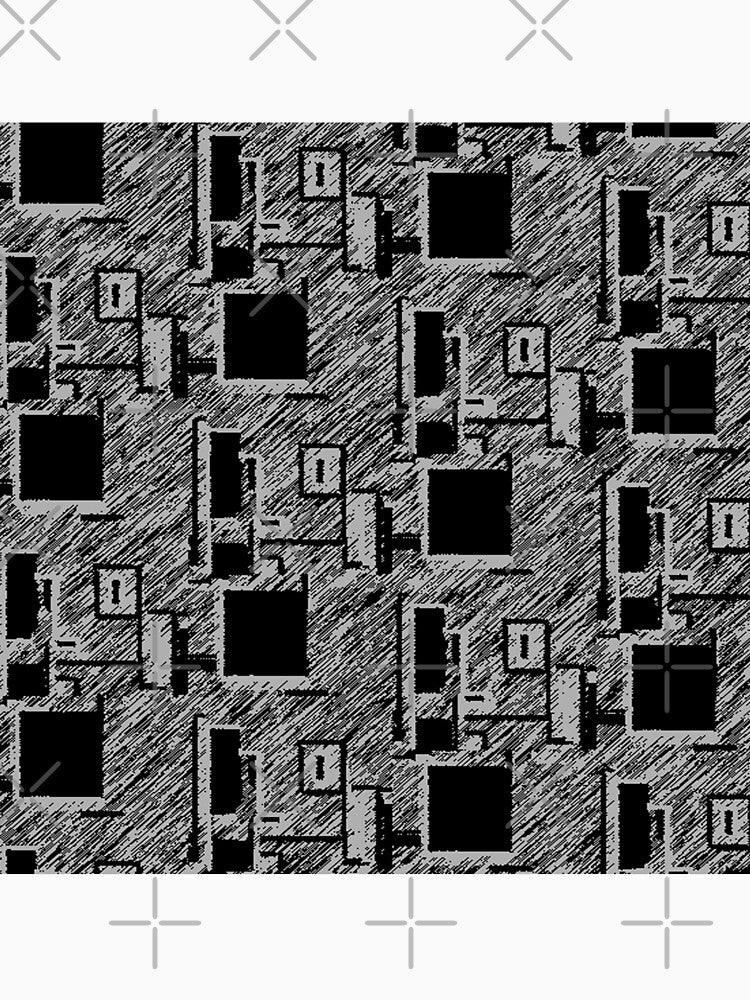 BLACK AND GREY QUIRKY DESKTOP COMPUTERS PATTERN by ozcushionstoo