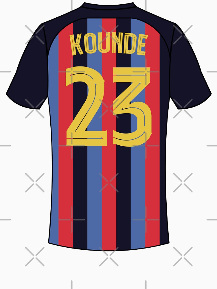 Jules Kounde Barcelona football jersey number 23 by Justtrendytees