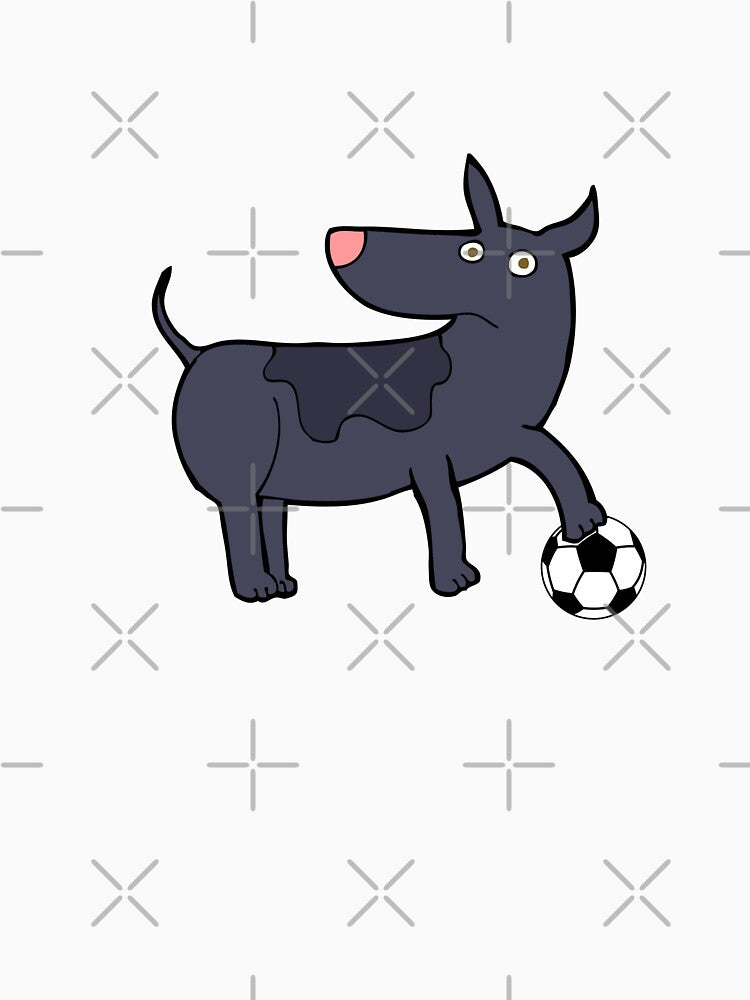Funny dog with soccer ball by ijdesigns