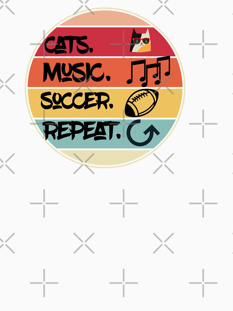 Cats music  soccer repeat retro  vintage  design by Moussa  Sussi