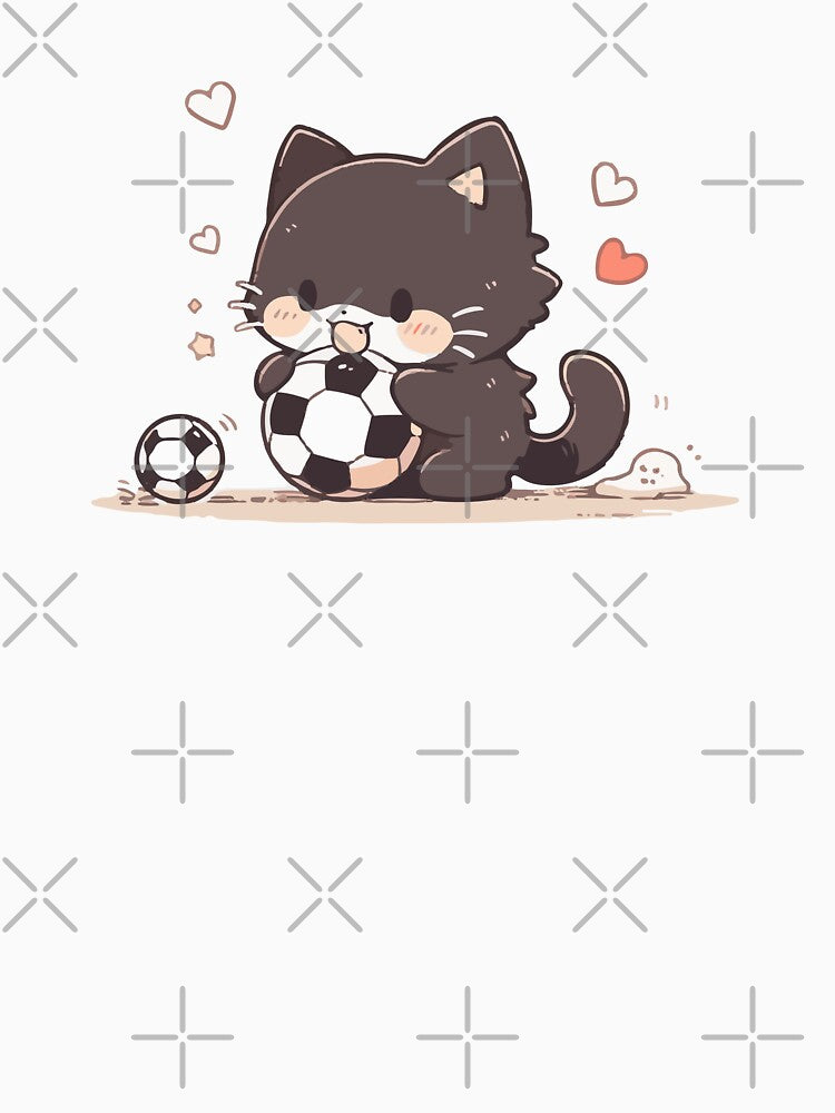 Black cat and football by etherElric