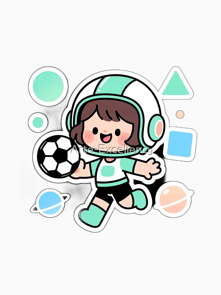 Retro Futuristic Soccer Boy Mom Tee by Arte-Excellency