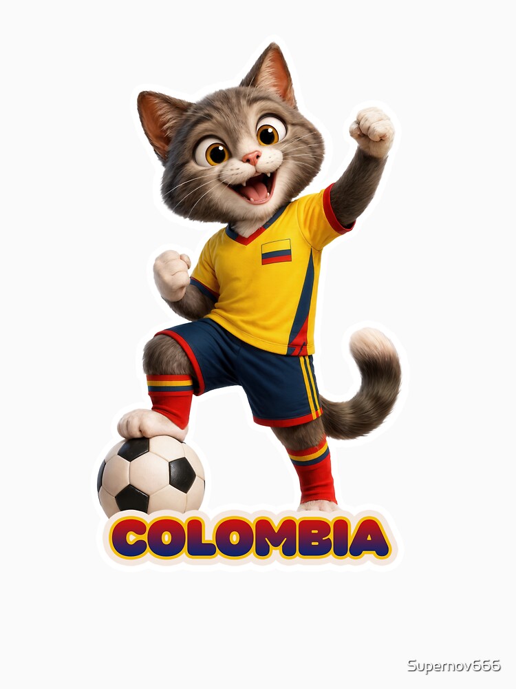 Sticker - Decal - Colombia Soccer Cat Pride by ForeverPrintsOK