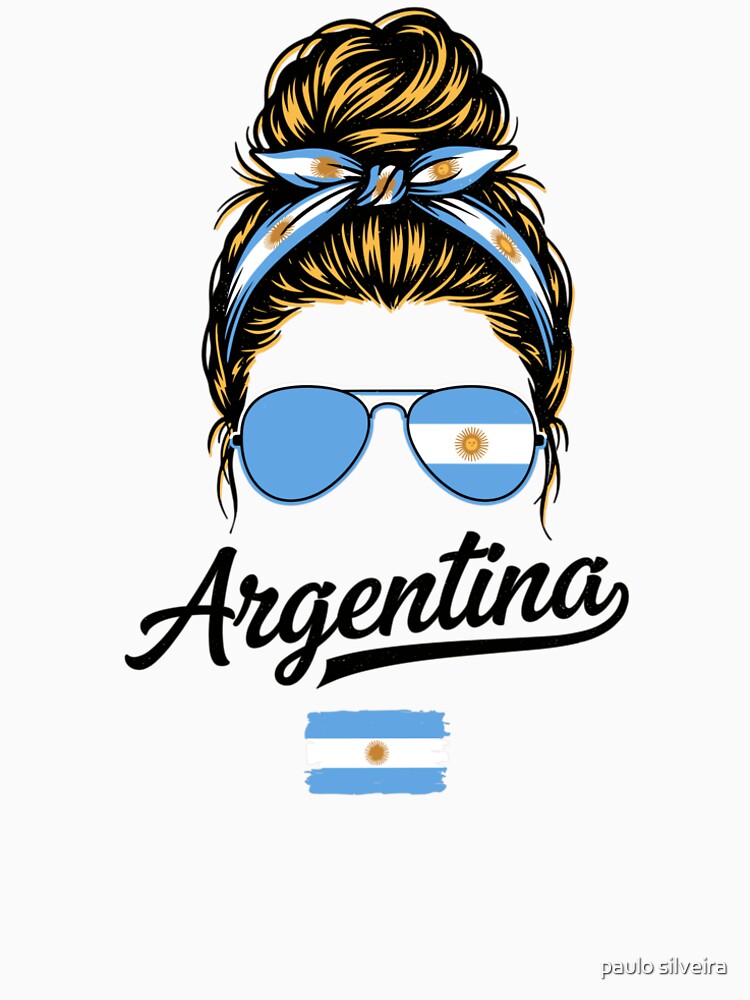 Argentina Pop Art Woman – Vintage Woodcut Argentine Flag Sunglasses Graphic for Proud Argentina Supporters by paulo silveira