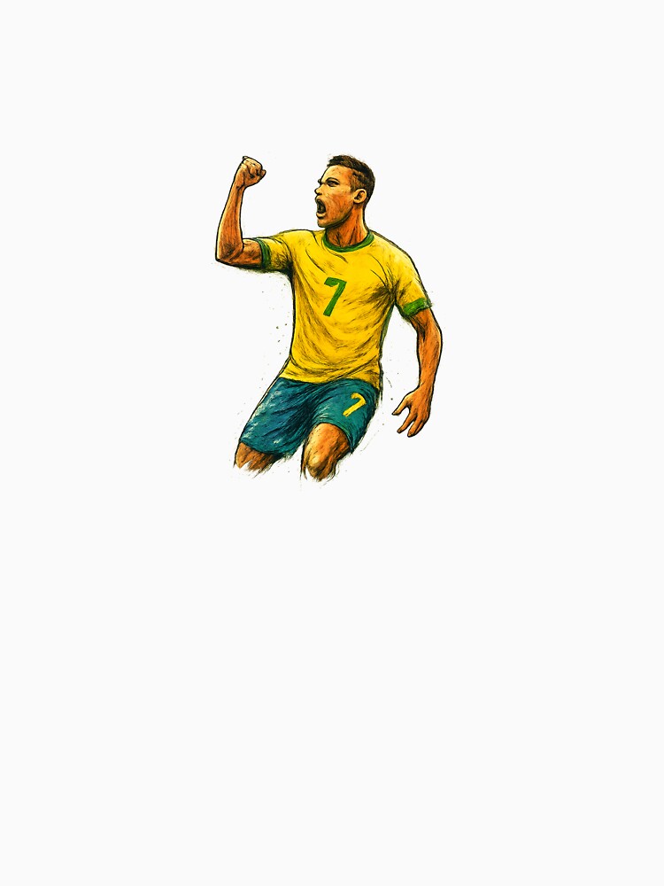 Energetic Soccer Celebration – Number 7 Sketch Art by edimoraes
