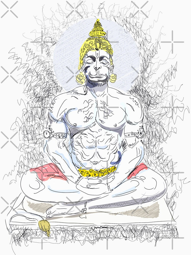 Lord Hanuman in Meditation t-shirt | Lord Hanuman in Meditation poster by KARTICK DUTTA