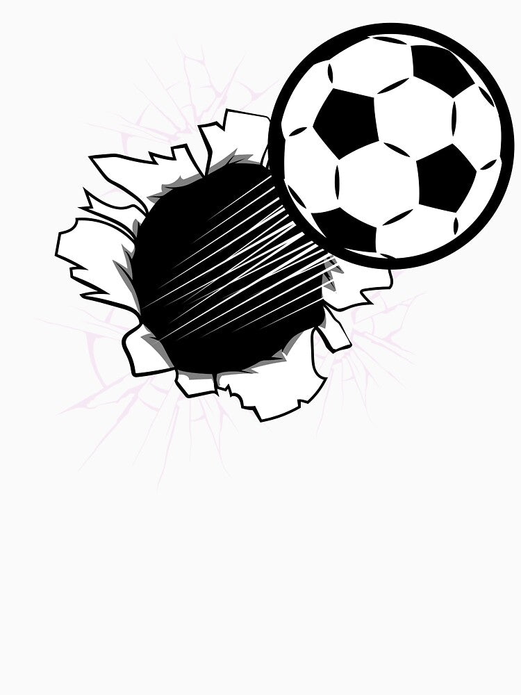 3D Artistic Soccer Ball Blasting Through by The Masked Designer