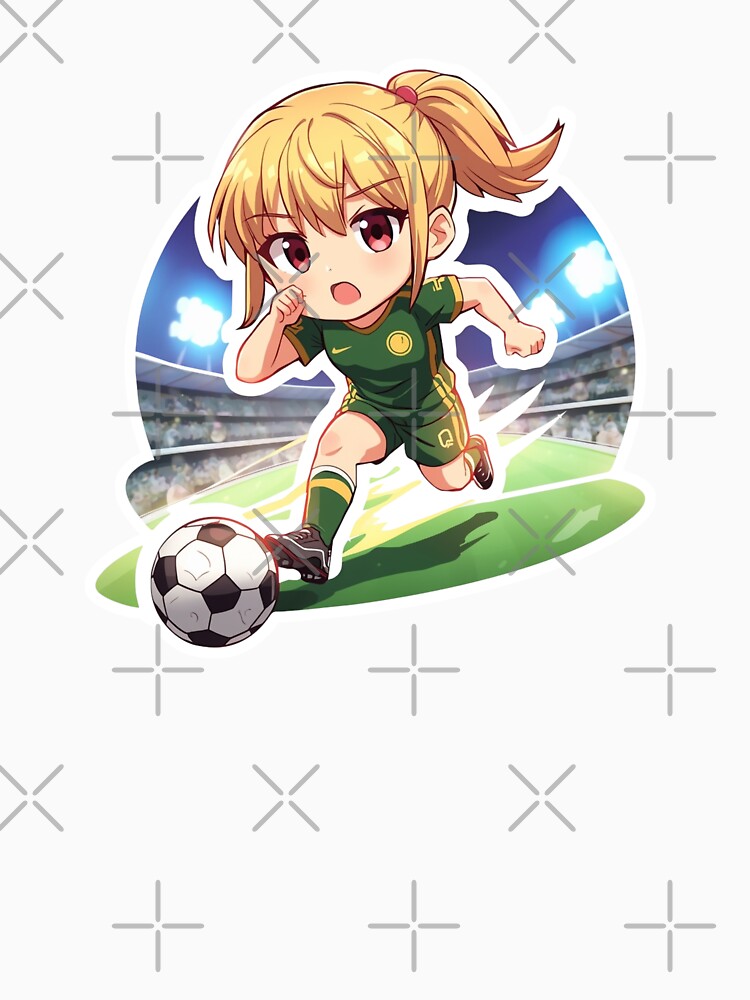 Chibi Soccer Girl Speed Anime Sticker | Cute Football Player Motion Art | Kawaii Sports Girl Gift | Dynamic Speed Lines Illustration by VectorJoy