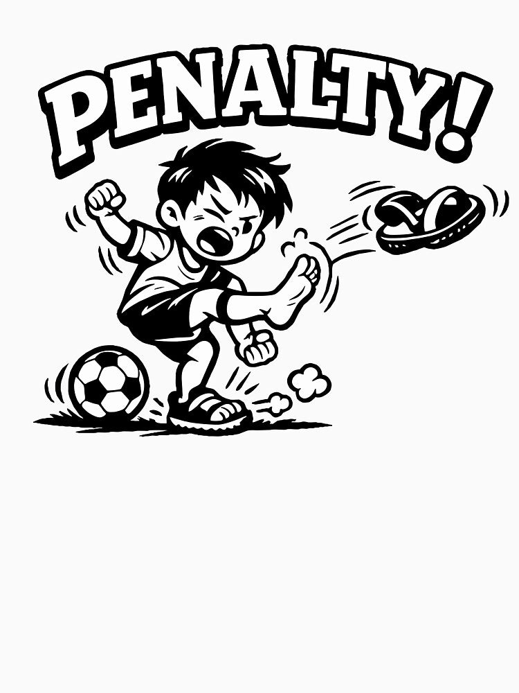 Penalty! Funny Soccer Fail T-Shirt Design by Mikoff04-arts