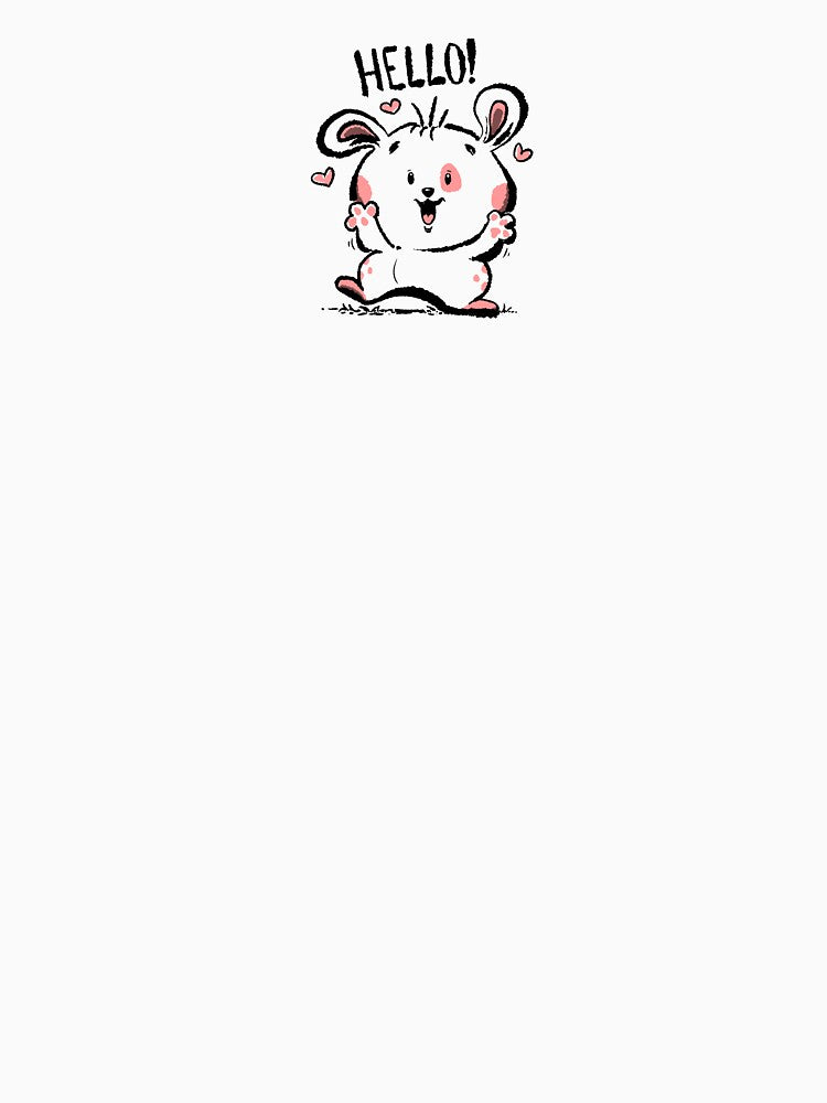 hello - cute cartoon chubby bunny rabbit by hayrpictures