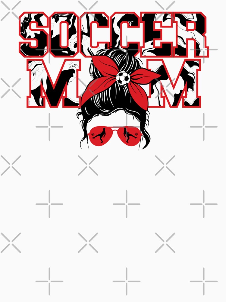 Soccer Mom red/black swirls Messy Bun by ItsaMomThingLLC