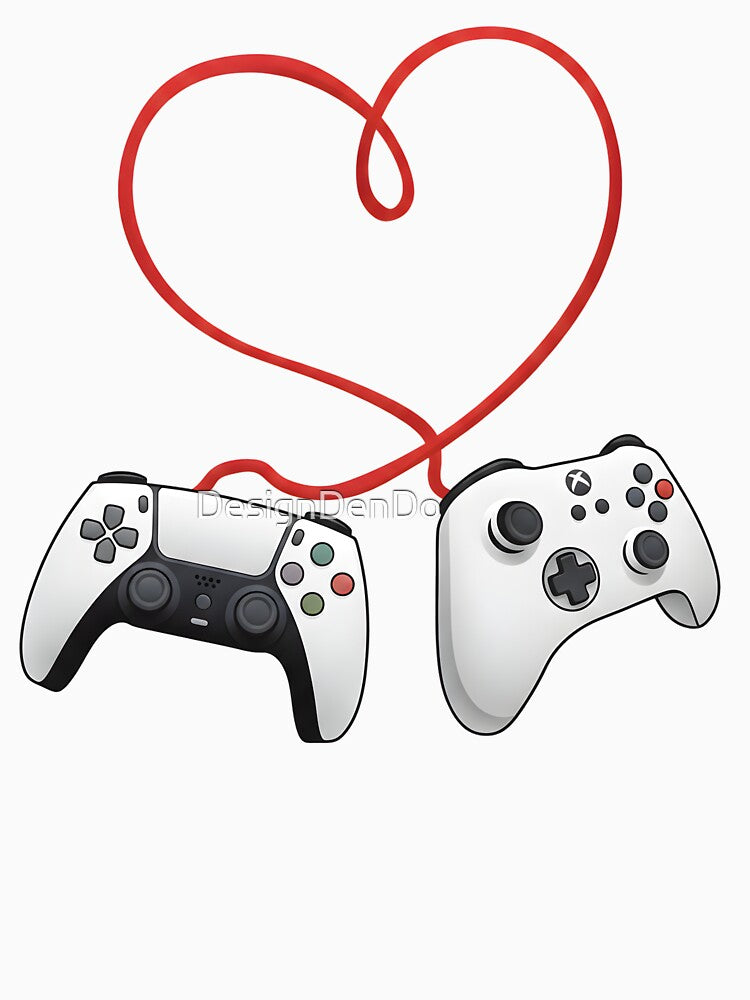 Video Gamer Valentines Day, Video Game Controllers Heart Unisex, Valentines Day Gamer For Kids by DesignDenDo ⭐⭐⭐⭐⭐