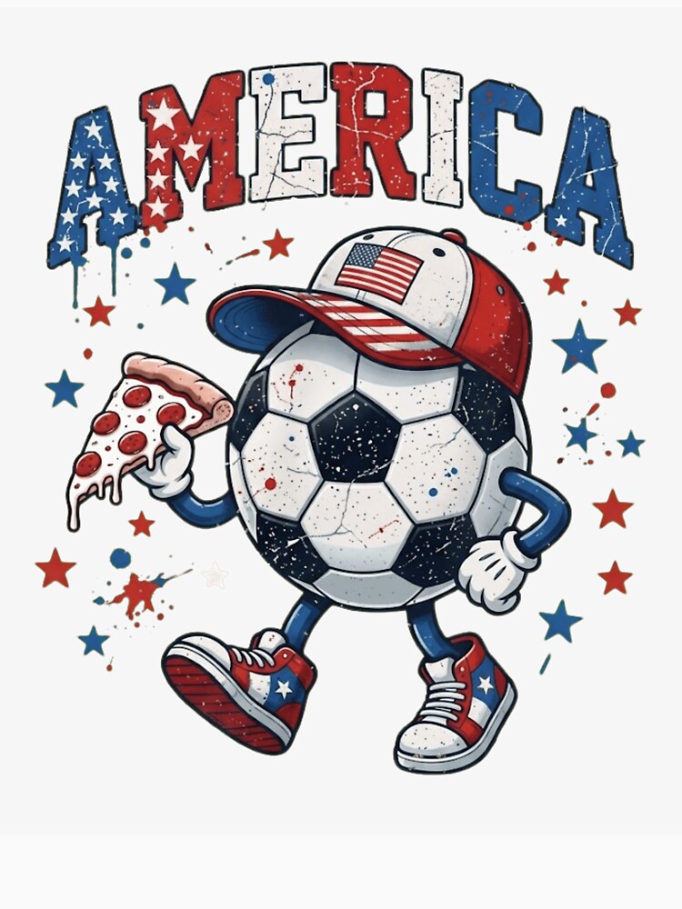 Funny Patriotic USA Soccer Ball Pizza Lover Vintage Distressed by haitrieuic96