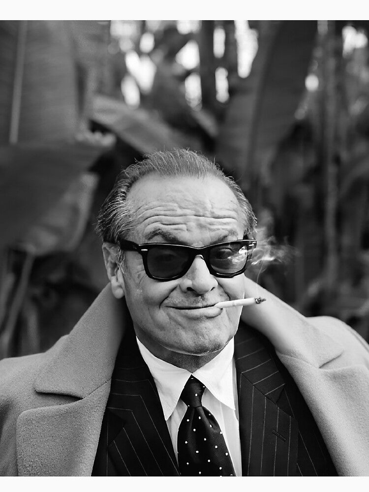 Jack Nicholson Smoking a Cigarette, Black and White Vintage Photo by modernretro