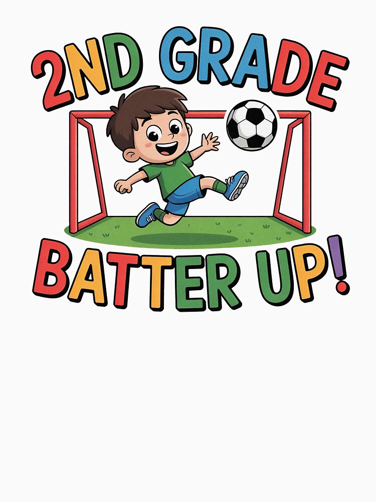 2nd Grade Batter Up Soccer Kid Back To School by PietrzakDesign