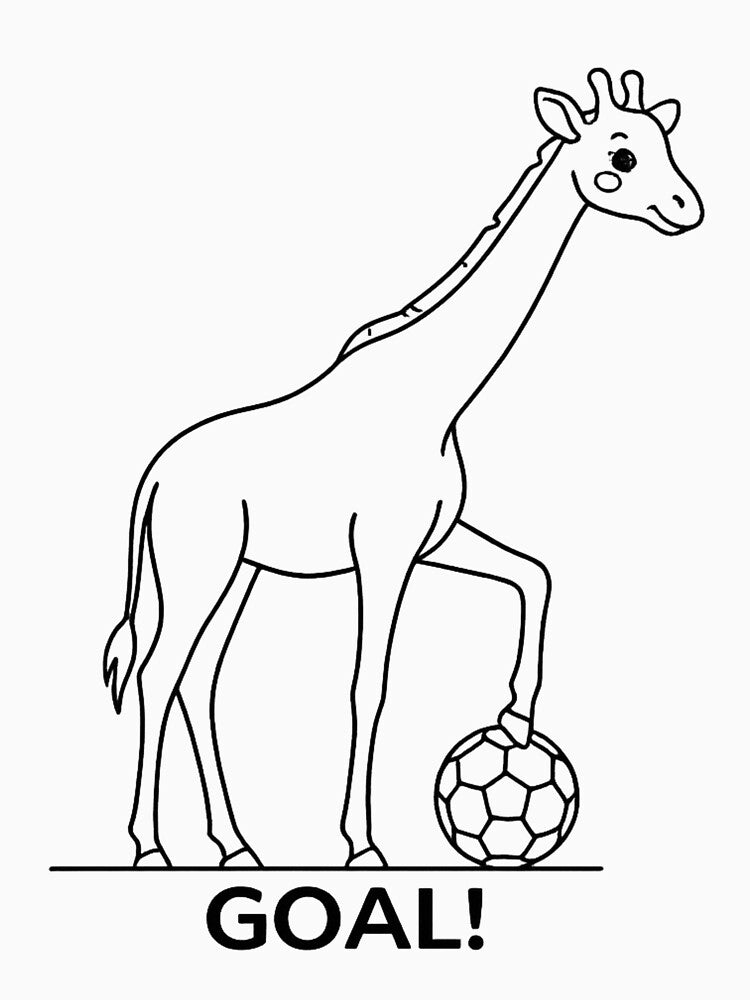Soccer Giraffe Goal Cartoon Animal Design by josflo12