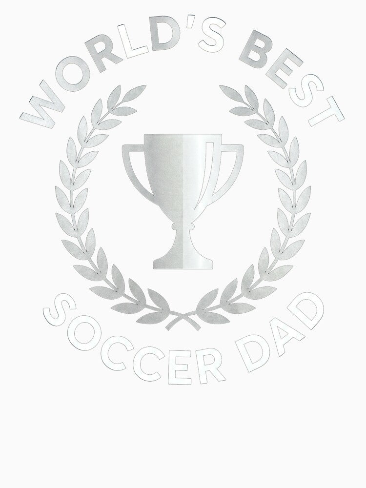 Worlds Best Soccer Dad Trophy Laurel Wreath Emblem by TeNovaStudio