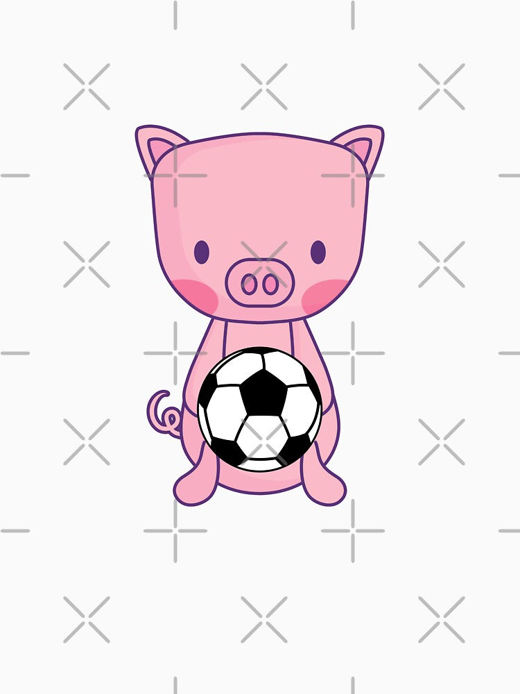 Cute Pig holding soccer ball by ijdesigns