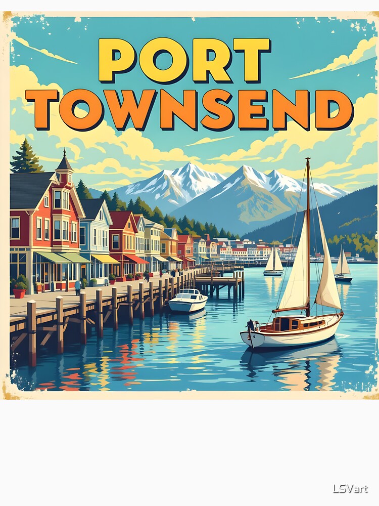 Port Townsend, Washington, USA: Vintage-Style Painterly Travel Poster by LSVart