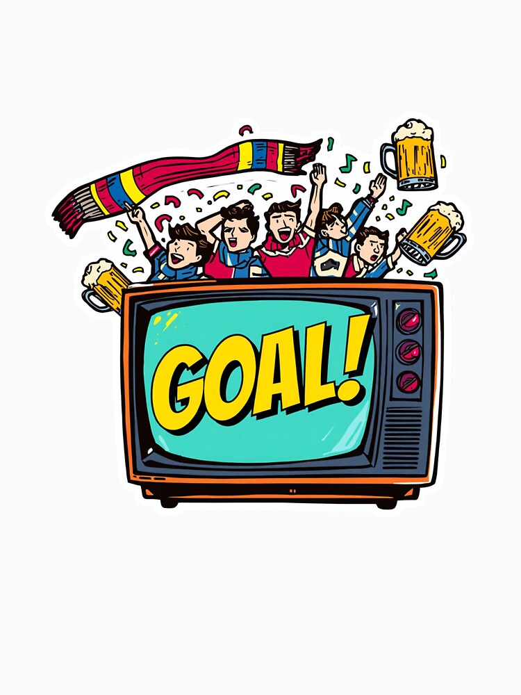 Funny Retro TV Goal Exploding Soccer Fan Match Day by ArtDreamClub