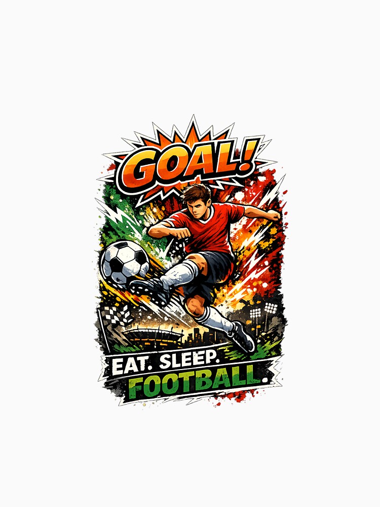 Eat Sleep Football | Goal Street Art Soccer Design by BuiltFor90