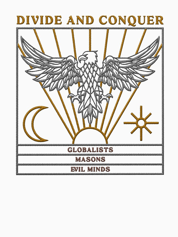 embroidery style divide and conquer emblem art by hayrpictures