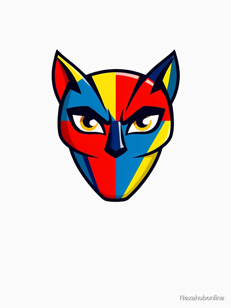 Football Cat Face | Colorful Soccer-Inspired Abstract Cat Design | Sports Lover Graphic Tee by Nexahubonline