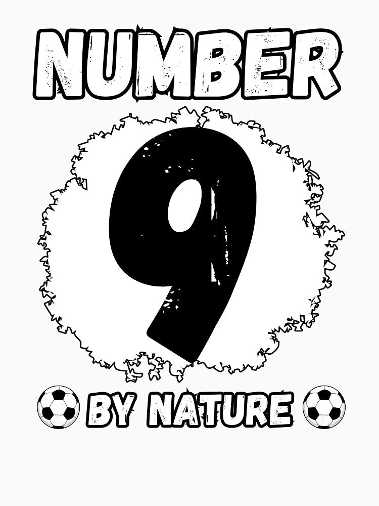 Numer 9 for Soccer, Football Natural Striker by KrisRubinArt