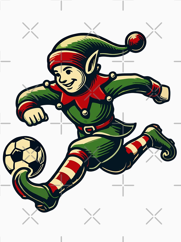 Christmas Elf Soccer Player Fun by LuminOrb