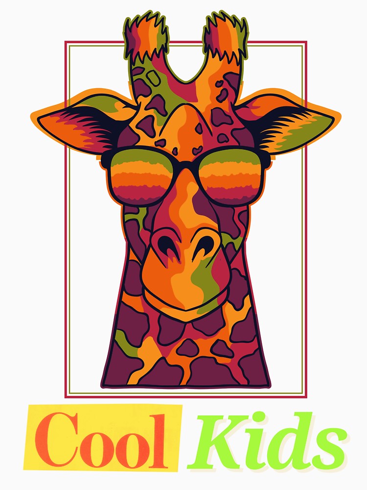 Cool Kids and Giraffe - Coolest animal apparel by TheArtistOf2022