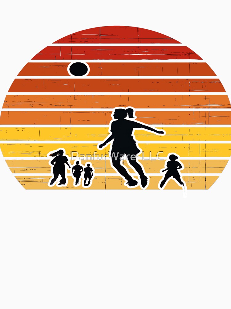 Retro Sunset Soccer Players - PanfurWare LLC T-Shirt by PanfurWare-LLC
