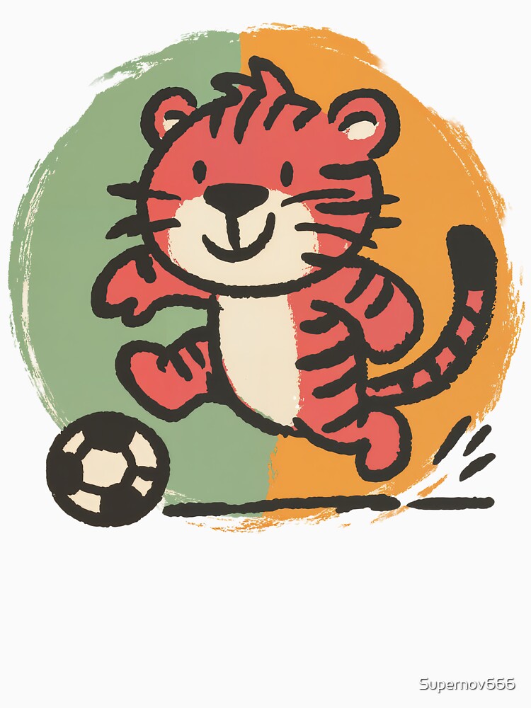 Tiger Cub Goal Rush – Playful Jungle Soccer Mascot in Action by ForeverPrintsOK