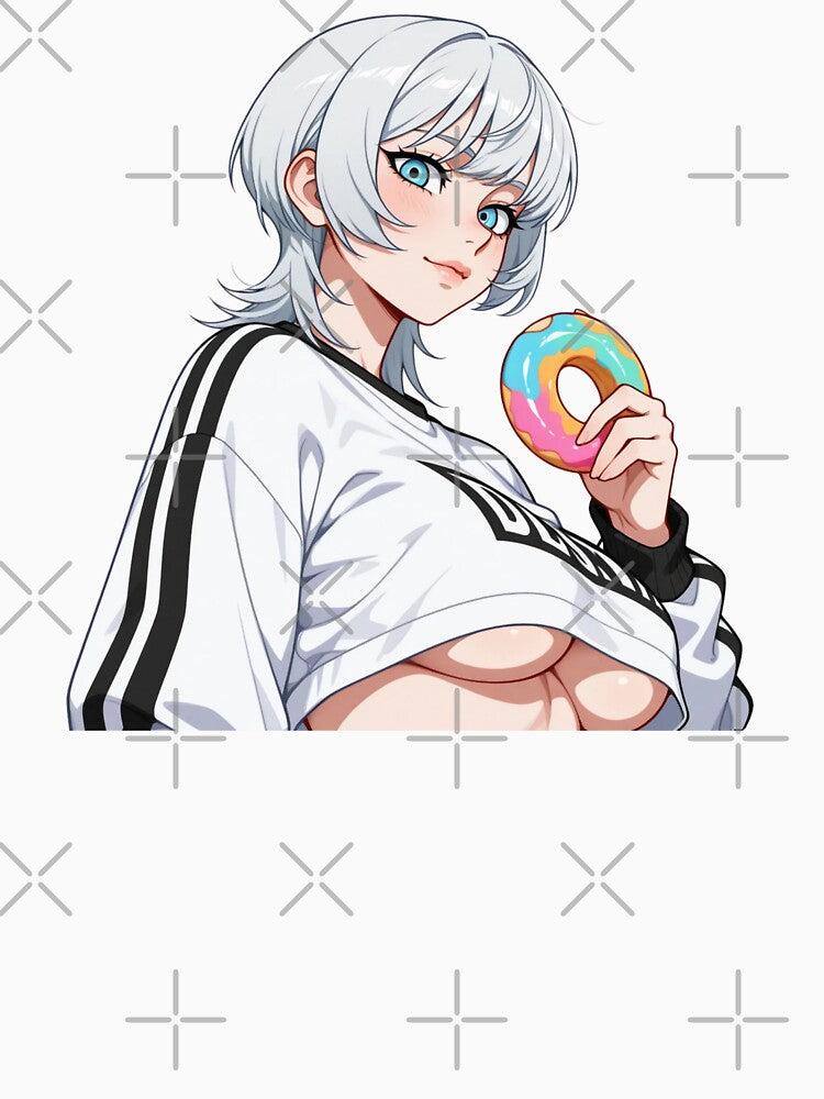 Sporty Anime Girl Donut Waifu by Shirt-Otakus