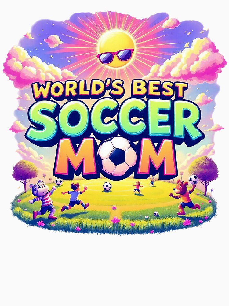 Funny World's Best Soccer Mom Shirt&Gift Design - Cartoon Soccer Field by TheGaliyaStudio
