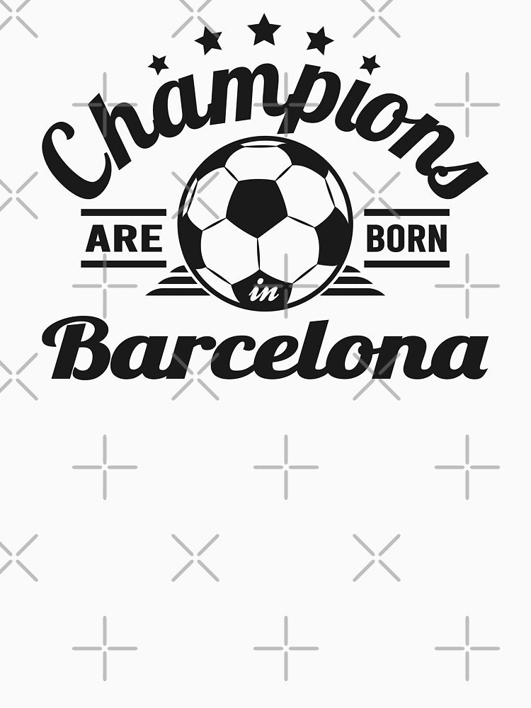 Champions Are Born In Barcelona , football fans vintage gift by lamjar-art