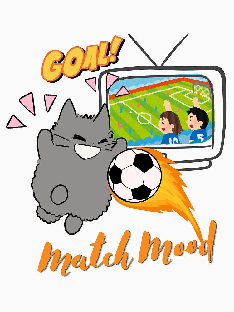 Match Mood Funny Cat and Soccer Goal Fireball by Atlasoloji