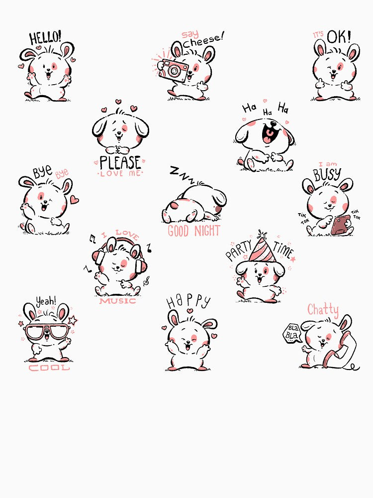 moods and emotions - cartoon cute chubby puppy dog by hayrpictures