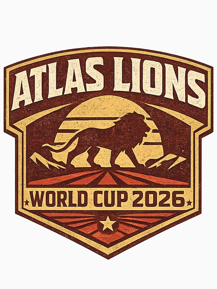 Atlas Lions World Cup 2026 Retro Vintage Football T-Shirt by ArthUpscale