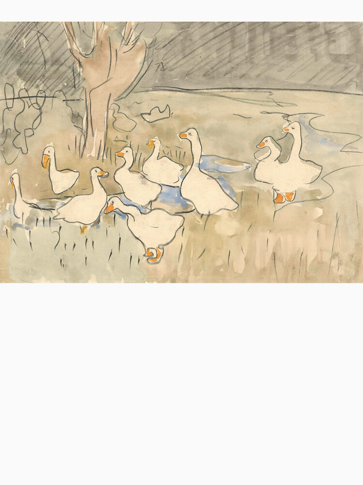 Ducks, Soft Muted Colors, Vintage Landscape by vintagevivian