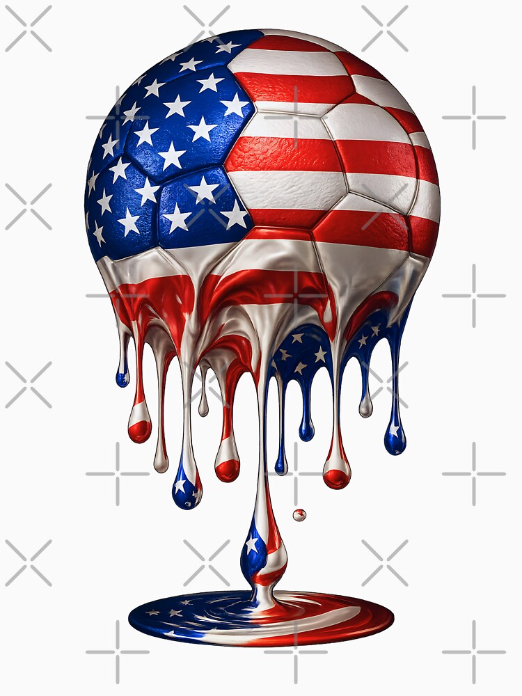 USA Soccer Ball Drip Melting American Flag by FunToTheFullest