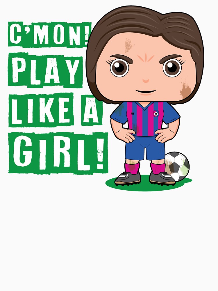 C'mon! Play like a girl - kids soccer design by essjaydesigns