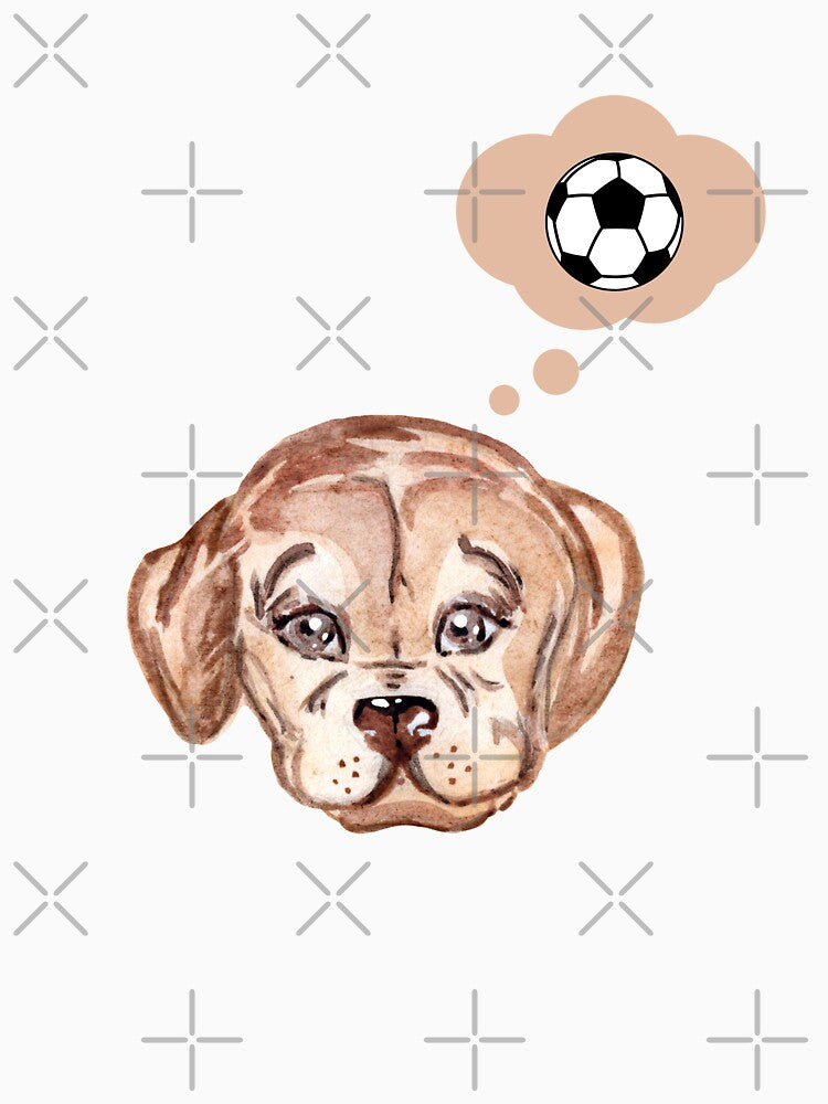 Cute puppy thinking about soccer by ijdesigns