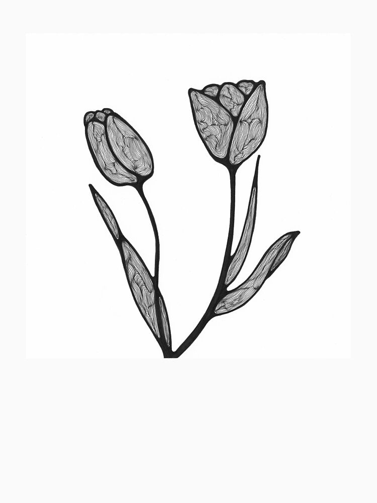 Black And White Tulips by Nicolene From Africa