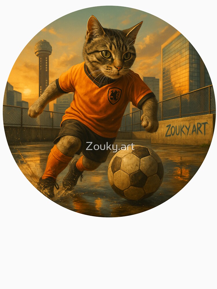 Dutch Soccer Orange Cat – Athletic Feline with Global Game Energy by Zouky.art