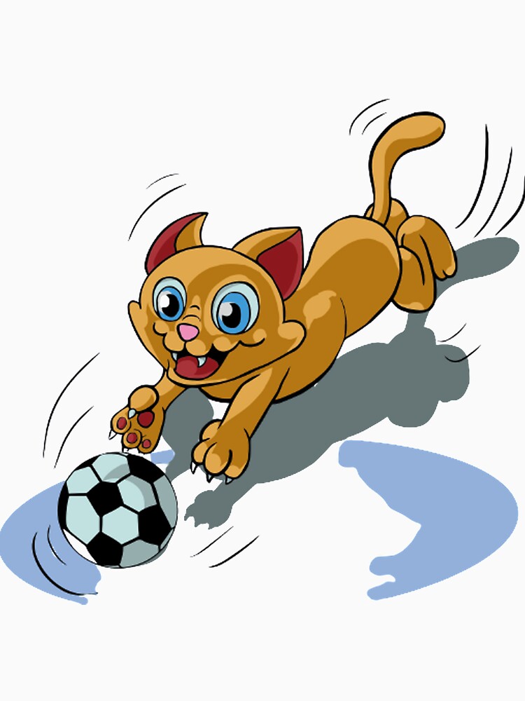 Cute little cat with soccer by EasyStreet Fashion