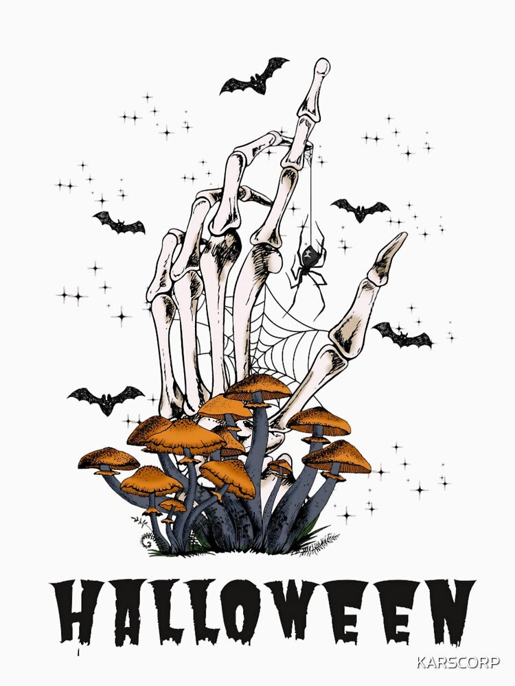 Skeleton Hand Halloween Graphic T-Shirt by KARSCORP