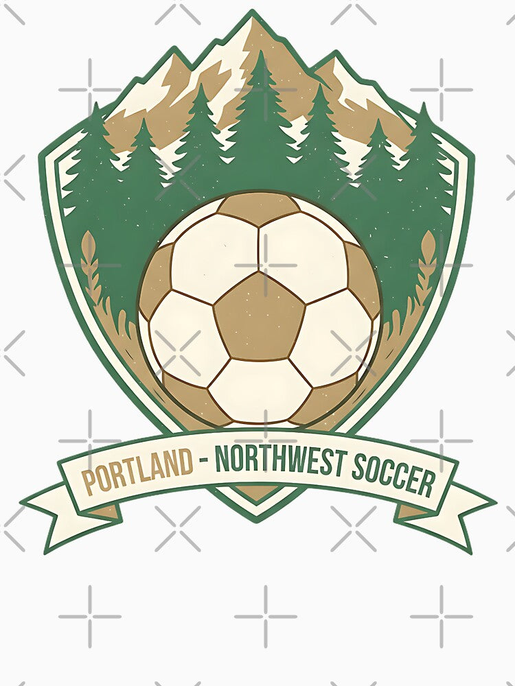 Portland Northwest Soccer Vintage Mountain Crest Design by PostersMode